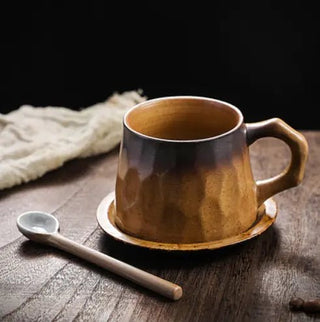 Japanese Vintage Ceramic Coffee Cup and Saucer Set - Hstrends