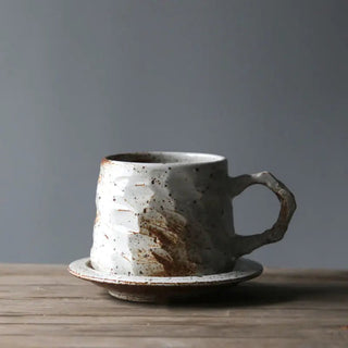Japanese Vintage Ceramic Coffee Cup and Saucer Set - Hstrends