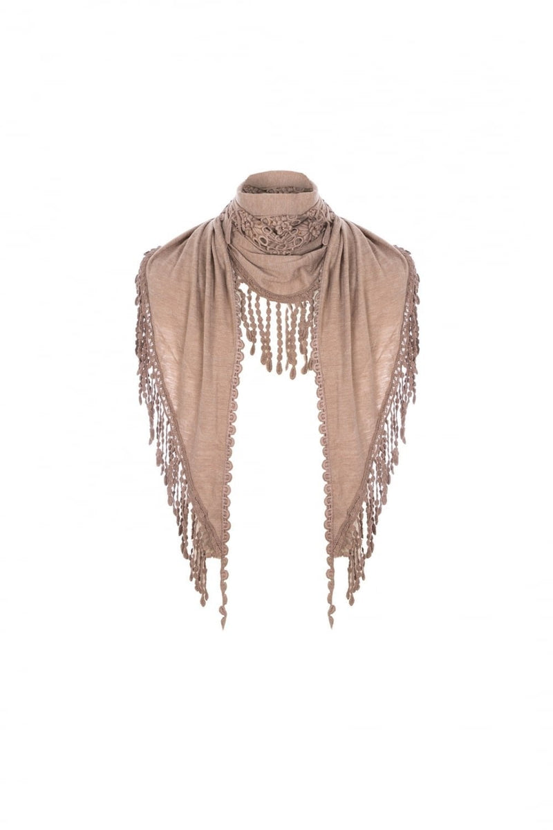 JAYLEY Luxury fine knitted mocha shawl - Hstrends