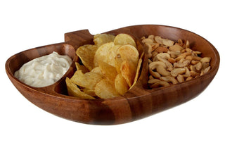 Kora Acacia 3 Section Apple Shaped Serving Dish - Hstrends
