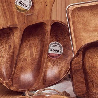 Kora Acacia 3 Section Apple Shaped Serving Dish - Hstrends