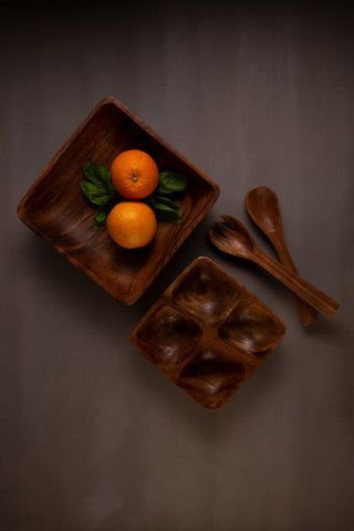 Kora Acacia Large Square Serving Bowl - Hstrends