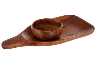 Kora Acacia Paddle Board With Bowl Set - Hstrends