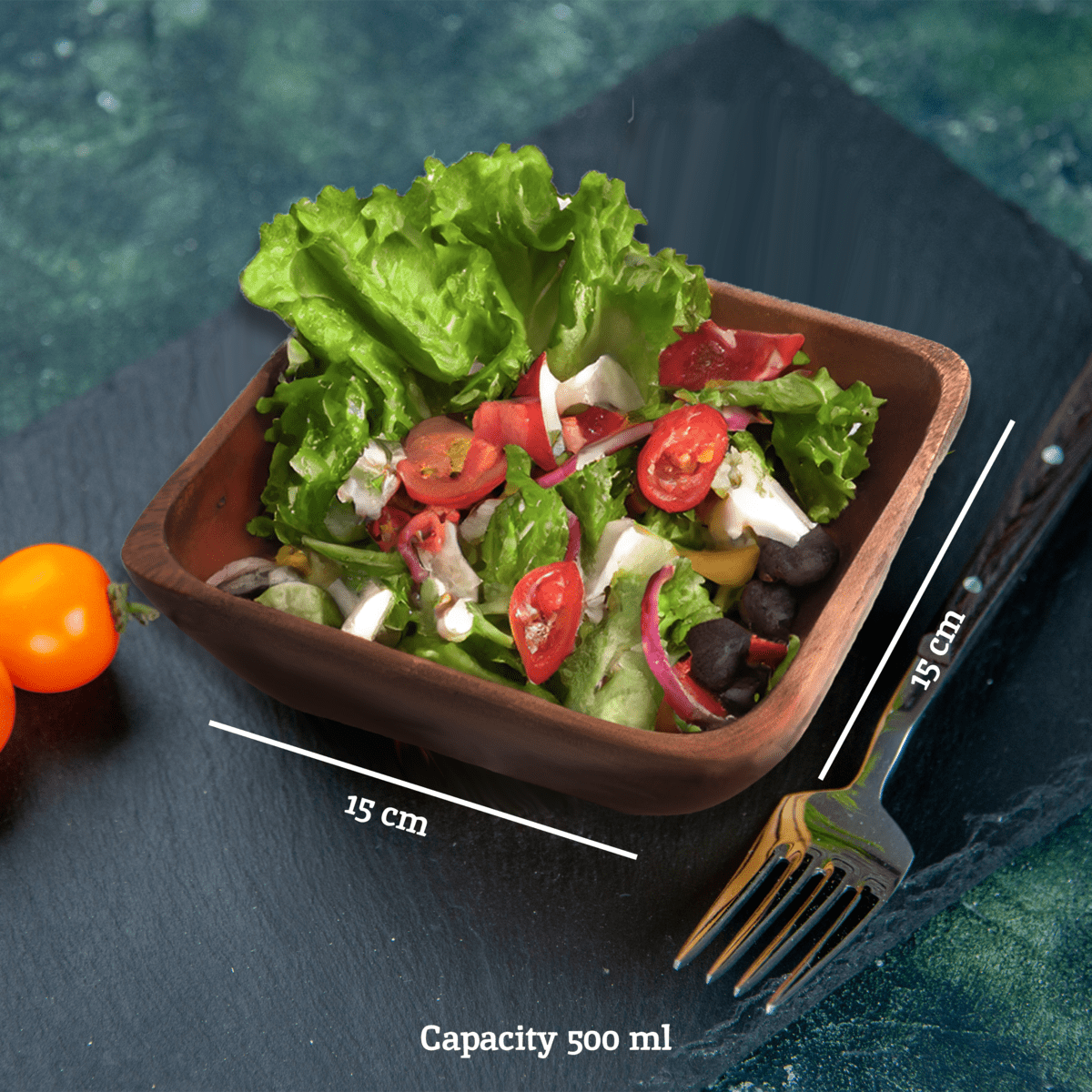 Kora Acacia Small Square Serving Bowl - Hstrends