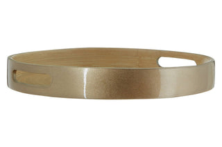 Kyoto Small Round Gold Serving Tray - Hstrends