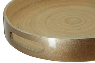 Kyoto Small Round Gold Serving Tray - Hstrends
