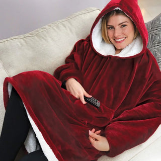 Fleece Sherpa Blanket with Sleeves - Hstrends