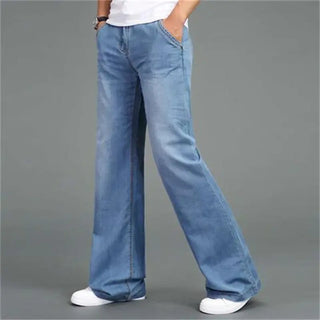 Men's Loose Fit Wide-Leg Flared Jeans