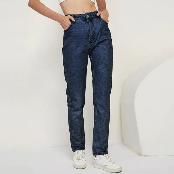Ladies' Straight - Leg Denim Pants - Hstrends