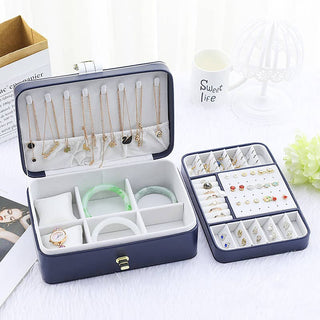 Large jewellery storage box organiser: Navy - Hstrends