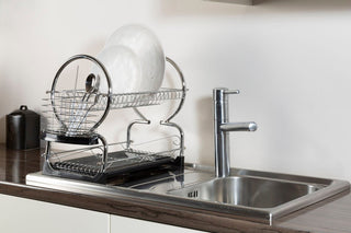 Laurie 2 Tier Dish Drainer With Black Plastic Tray - Hstrends