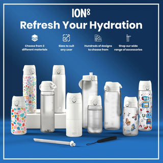 Leak Proof 1 Litre Water Bottle with Times to Drink, Recyclon, Ice, 1L - Hstrends