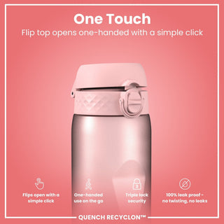 Leak Proof 1 Litre Water Bottle with Times to Drink, Recyclon, Purple & Rose, 1L - Hstrends