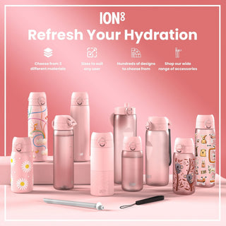 Leak Proof 1 Litre Water Bottle with Times to Drink, Recyclon, Purple & Rose, 1L - Hstrends