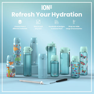 Leak Proof 1 Litre Water Bottle with Times to Drink, Recyclon, Sonic Blue, 1L - Hstrends