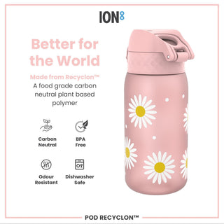 Leak Proof Kids Water Bottle, Recyclon, Daisies, 350ml (12oz) - Hstrends