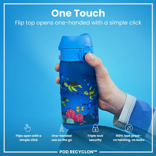 Leak Proof Kids Water Bottle, Recyclon, Sea Turtle, 350ml (12oz) - Hstrends