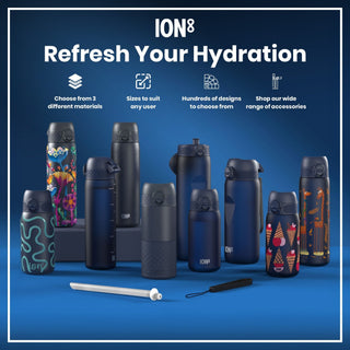 Leak Proof Slim Thermal Water Bottle, Insulated Steel, Bright Floral, 500ml (17oz) - Hstrends