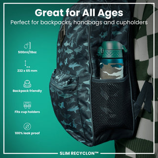 Leak Proof Slim Water Bottle, Recyclon, Camouflage, 500ml (18oz) - Hstrends