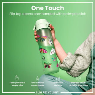 Leak Proof Slim Water Bottle, Recyclon, Wild Butterfly, 500ml (18oz) - Hstrends
