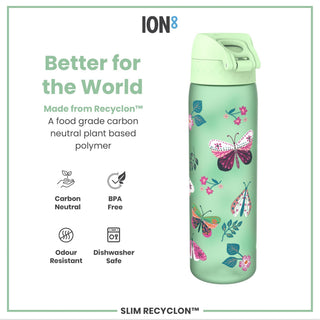 Leak Proof Slim Water Bottle, Recyclon, Wild Butterfly, 500ml (18oz) - Hstrends