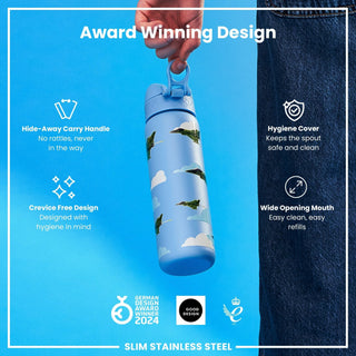 Leak Proof Slim Water Bottle, Stainless Steel, Fighter Jets, 600ml (20oz) - Hstrends