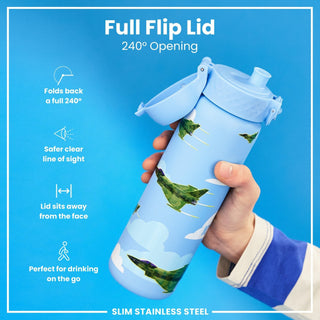 Leak Proof Slim Water Bottle, Stainless Steel, Fighter Jets, 600ml (20oz) - Hstrends