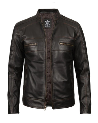 Leather Biker Jacket Mens - Austin Ruboff Distressed Leather Jacket Men - Hstrends