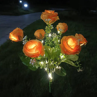 LED Solar Outdoor Garden Light with Dual - Color Roses - Hstrends