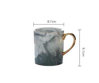 Lekoch Marble Pattern Gold - Trimmed Mug Set for Couples - Hstrends