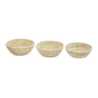 Lidi Set Of Three Palm Leaf Baskets - Hstrends