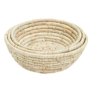 Lidi Set Of Three Palm Leaf Baskets - Hstrends