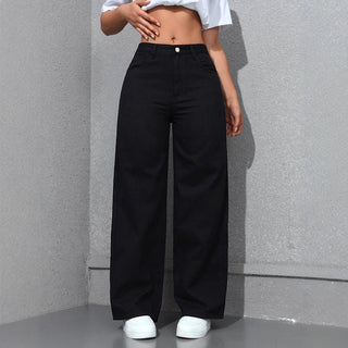 Light - Colored Washed Loose Slimming Look Floor - Length Denim Jeans - Hstrends