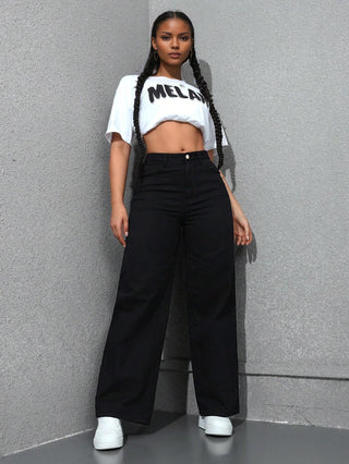 Light - Colored Washed Loose Slimming Look Floor - Length Denim Jeans - Hstrends