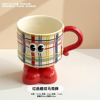Little Monster Mug-Red / Pink Plaid - Hstrends