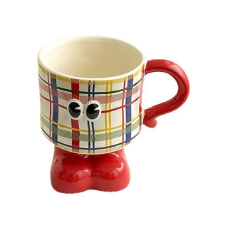 Little Monster Mug-Red / Pink Plaid - Hstrends