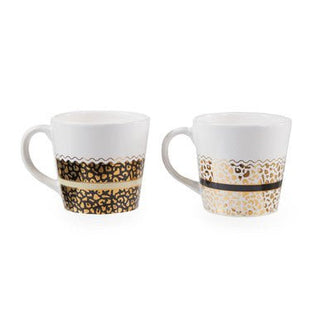 London Set Of Two Leopard Print Mugs - Hstrends