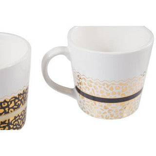 London Set Of Two Leopard Print Mugs - Hstrends