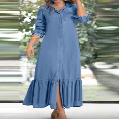 denim long dress Women Spaghetti Strap Casual Sleeveless Maxi Dress Halter Skirt send you additional pictures and help You with pleasure Ania Long Balloon Style Midi