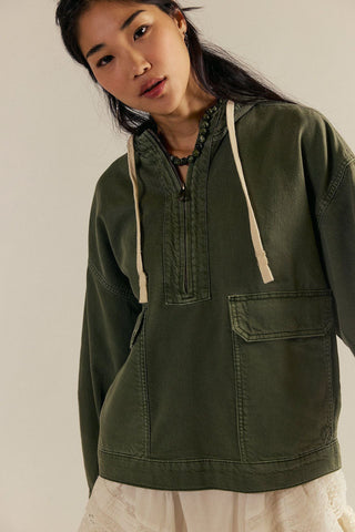 Long Sleeve Loose Casual Hooded Washed Denim Jacket - Hstrends
