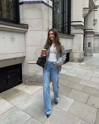 Long Sleeve Loose Retro Sequin Jacket - Hstrends