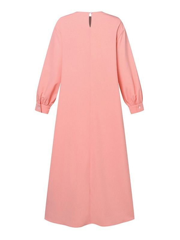 long sleeve loose dress Long Sleeve Solid Robe Casual Loose Maxi Dress – Hstrends