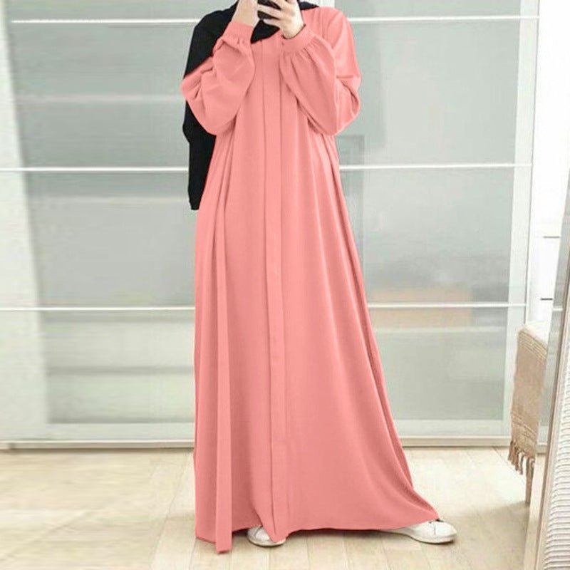 Long Sleeve Solid Robe Casual Loose Maxi Dress Hstrends Long Sleeve Solid Robe Casual Loose Maxi Dress Hstrends