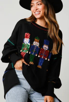 Long - Sleeved Christmas Sequined Sweater - Hstrends