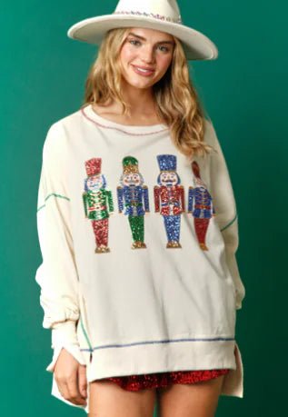 Long - Sleeved Christmas Sequined Sweater - Hstrends