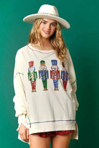 Long - Sleeved Christmas Sequined Sweater - Hstrends