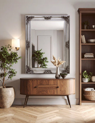 Lora Silver Wooden Frame Wall Mirror - Hstrends