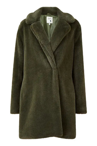 Yumi Green Faux Fur Coat