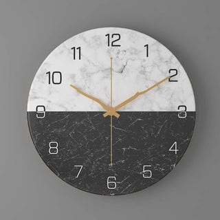 Marble Texture Metal Living Room Round Wall Clock 30 CM - Hstrends