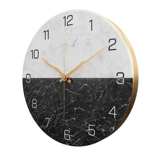 Marble Texture Metal Living Room Round Wall Clock 30 CM - Hstrends